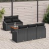 Ensemble de canapé de jardin avec stockage 6 pcs Noir polyrotin 644081644081