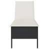 Transat avec coussin noir 55x200x44cm résine tressée 644083644083