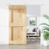Porte coulissante Naturel et Blanc 95 x 210 cm 644085644085