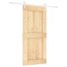 Porte coulissante Naturel et Blanc 95 x 210 cm 644085644085