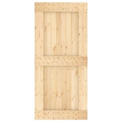 Porte coulissante Naturel et Blanc 95 x 210 cm 644085644085