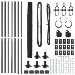 Clôture hexagonale avec base en béton 10 x 1,5 m Gris Maille 644088644088