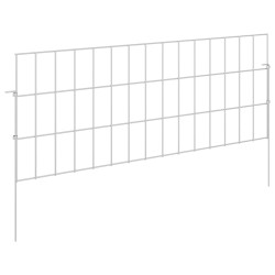 Clôture de jardin avec piquets 12 pcs 75 x 30 cm Mesh Argenté 644090644090