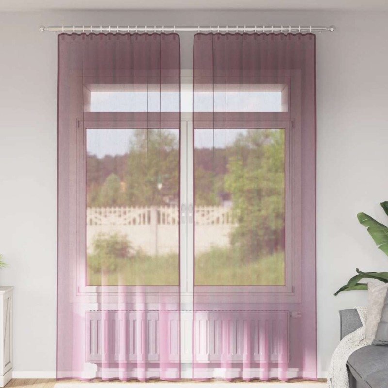 Rideaux en voile à œillets (2 pcs) violets 644114644114