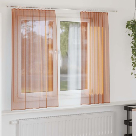 Rideaux en voile à œillets 2 pcs couleur terre cuite 644115644115