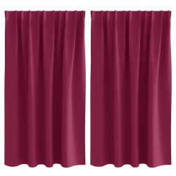 Rideaux occultants avec anneaux 2 pcs Bordeaux 140 x 140 cm 644116644116