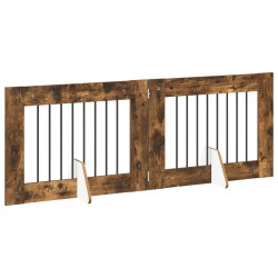 Porte de chien pliable avec supports 2 pcs Chêne fumé 160,5 cm 644119644119
