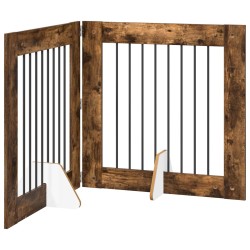 Porte de chien pliable avec supports 2 pcs Chêne fumé 160,5 cm 644121644121