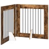 Porte de chien pliable avec supports 2 pcs Chêne fumé 160,5 cm 644121644121