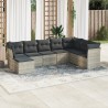 Salon de jardin 8 pcs avec coussins gris clair résine tressée 644122644122