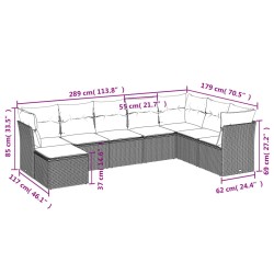 Salon de jardin 8 pcs avec coussins gris clair résine tressée 644122644122