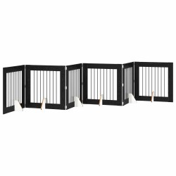 Porte de chien pliable avec supports 6 pcs Chêne noir 482 cm 644123644123