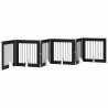 Porte de chien pliable avec supports 6 pcs Chêne noir 482 cm 644123644123