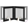 Porte de chien pliable avec supports 6 pcs Chêne noir 482 cm 644123644123