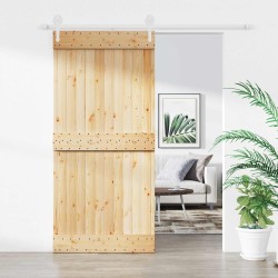Porte coulissante Naturel et Blanc 95 x 210 cm 644127644127