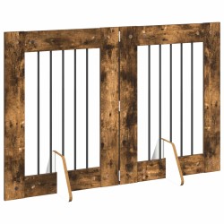 Porte de chien pliable avec supports 2 pcs Chêne fumé 120,5 cm 644128644128