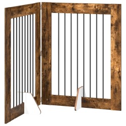Porte de chien pliable avec supports 2 pcs Chêne fumé 160,5 cm 644129644129