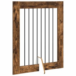 Porte de chien pliable avec supports 2 pcs Chêne fumé 160,5 cm 644129644129