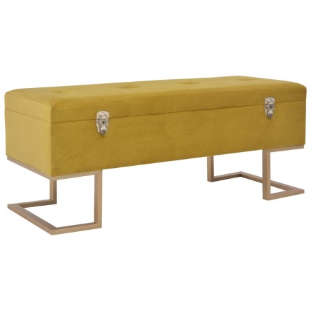 Banc avec compartiment de rangement 105 cm Moutarde Velours 644130644130