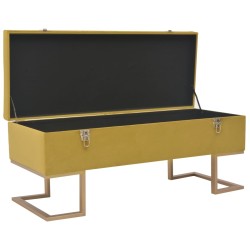 Banc avec compartiment de rangement 105 cm Moutarde Velours 644130644130