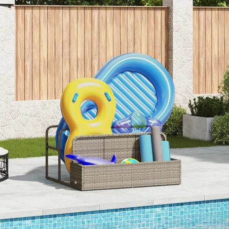 Rangement pour matelas gonflables de piscine gris clair 110 x 100 x 57 cm en rotin synthétique 644132644132