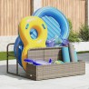 Rangement pour matelas gonflables de piscine gris clair 110 x 100 x 57 cm en rotin synthétique 644132644132