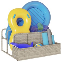 Rangement pour matelas gonflables de piscine gris clair 110 x 100 x 57 cm en rotin synthétique 644132644132