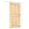 Porte coulissante Naturel et Blanc 100 x 210 cm 644133644133