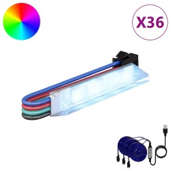 Bande LED 12 pcs Noir et Multicolore 1745 mm 644135644135