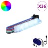 Bande LED 12 pcs Noir et Multicolore 1745 mm 644135644135