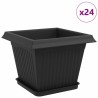 Pots de plantes 24 pcs Noir 28,5 x 28,5 x 22 cm Plastique 644136644136