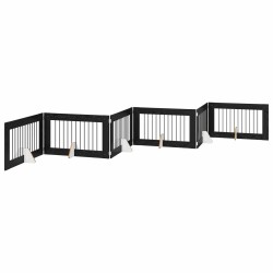 Porte de chien pliable avec supports 6 pcs Chêne noir 602 cm 644138644138