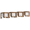 Porte de chien pliable avec supports 8 pcs Chêne fumé 60 cm 644139644139