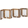 Porte de chien pliable avec supports 6 pcs Bois ancien 362 cm 644140644140