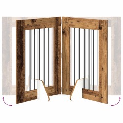 Porte de chien pliable avec supports 6 pcs Bois ancien 362 cm 644140644140