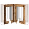Porte de chien pliable avec supports 6 pcs Bois ancien 362 cm 644140644140
