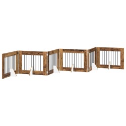 Porte de chien pliable avec supports 6 pcs Bois ancien 482 cm 644151644151