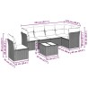 Salon de jardin avec coussins 7 pcs gris clair résine tressée 644154644154