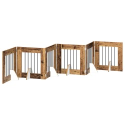 Porte de chien pliable avec supports 6 pcs Bois ancien 362 cm 644160644160