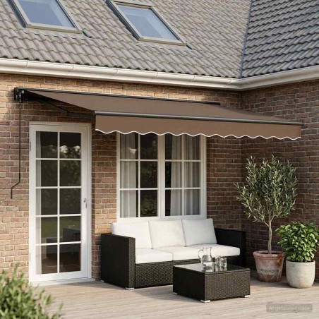 Auvent rétractable Taupe 4 × 3 m Polyester et Aluminium 644164644164
