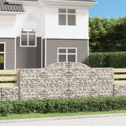 Paniers à gabions arqués 4 pcs 300x50x120/140 cm fer galvanisé 644169644169