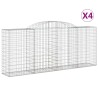 Paniers à gabions arqués 4 pcs 300x50x120/140 cm fer galvanisé 644169644169