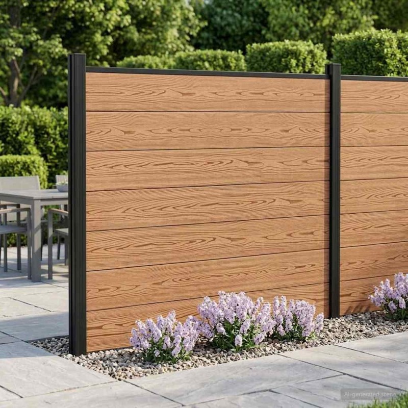 Panneau de clôture WPC et Aluminium Marron 644170644170