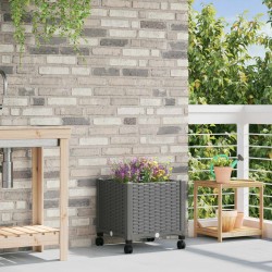 Jardinière avec Roues Gris clair 40 x 40 x 48 cm PP 644184644184
