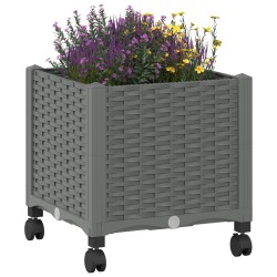 Jardinière avec Roues Gris clair 40 x 40 x 48 cm PP 644184644184