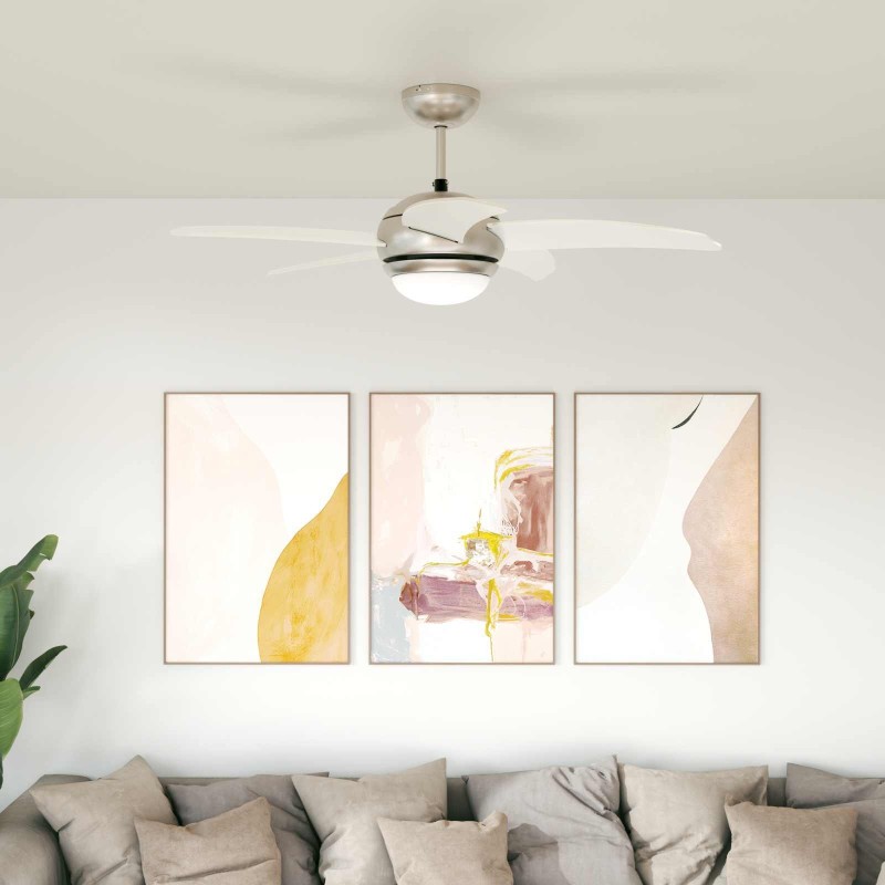 Ventilateur de plafond avec lumière et télécommande Ø 110 cm 644186644186