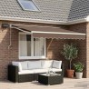 Cadre de store manuel avec LEDs Taupe 3 x 2,5 m 644192644192