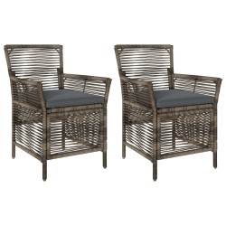 Chaise d'Extérieur 2 pcs Gris et Gris foncé polyrotin 644194644194