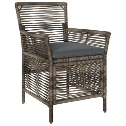 Chaise d'Extérieur 2 pcs Gris et Gris foncé polyrotin 644194644194