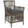 Chaise d'Extérieur 2 pcs Gris et Gris foncé polyrotin 644194644194